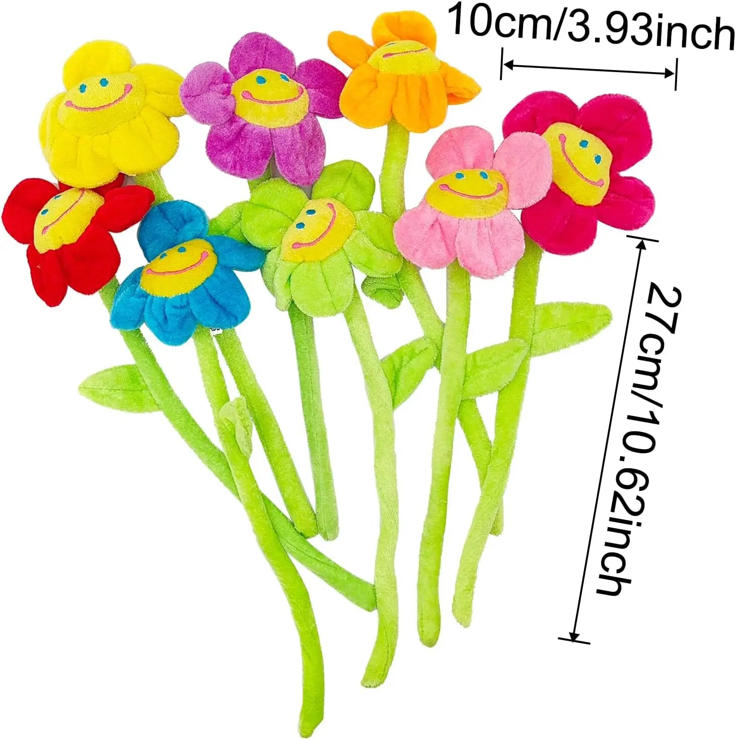 Smiling Sunflower Plush Flowers Smile Flowers Plush Bouquet Fake Flowers for Home Decor Wedding Birthday Mother’s Day Gifts