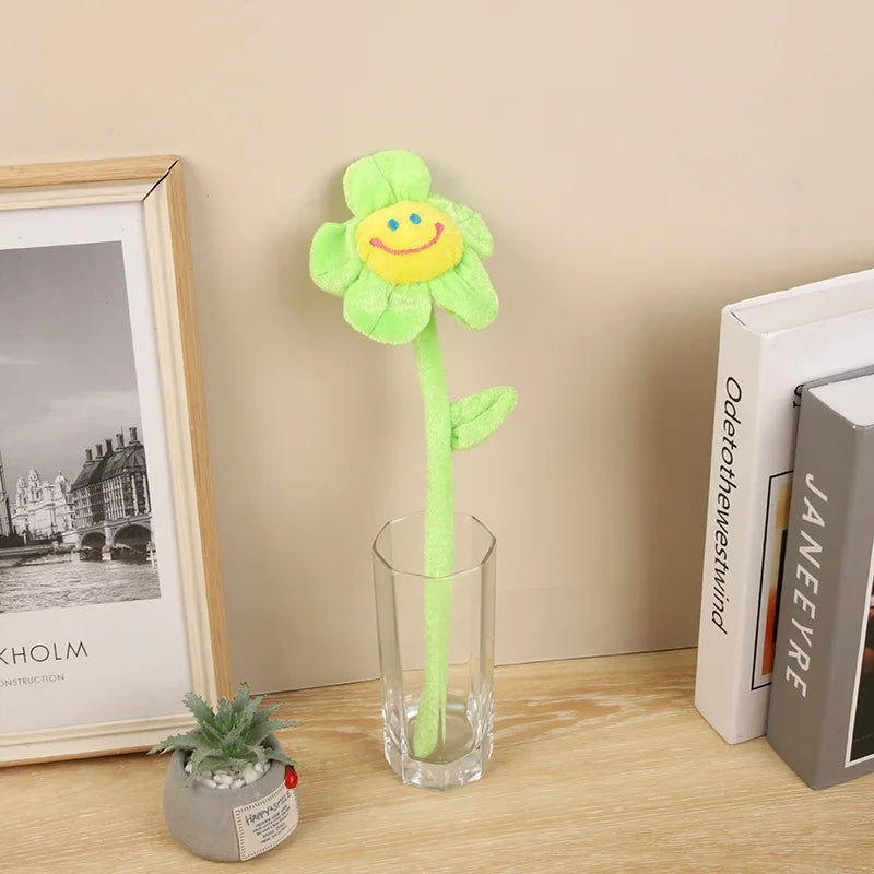 Smiling Sunflower Plush Flowers Smile Flowers Plush Bouquet Fake Flowers for Home Decor Wedding Birthday Mother’s Day Gifts