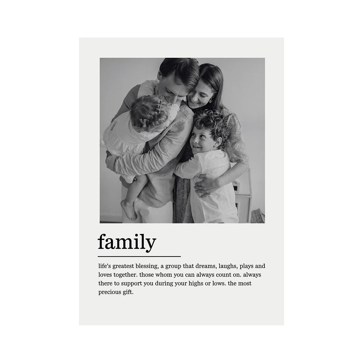 Custom Family Photo Canvas Painting Personalized Family Couple Wall Poster Picture for Home Decor Father's Day gift for Mother