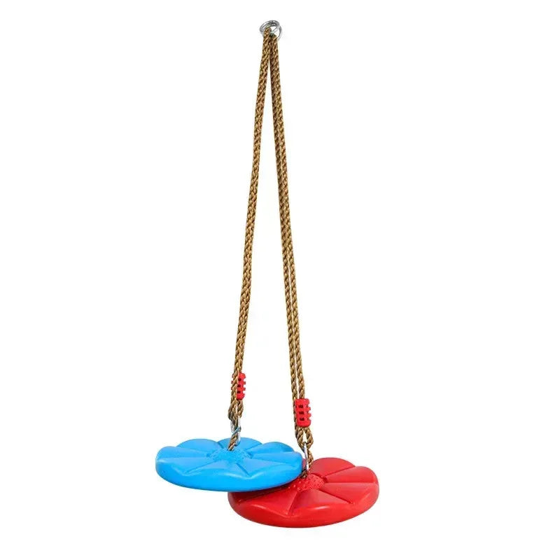 Children's Disc Swing, Indoor and Outdoor Sports for Kids, Red and Blue Thickened Octagonal Petal Swing, Hanging Swing Toy, Rock