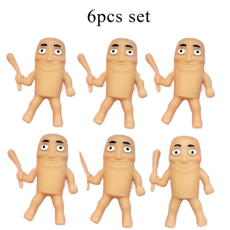 Kawaii Tung Tungtung Sahar Squeeze Toys Collectible Viral Brainrot Fidget Toy Wooden Stick Man Anti Stress Reliever Toys Figet