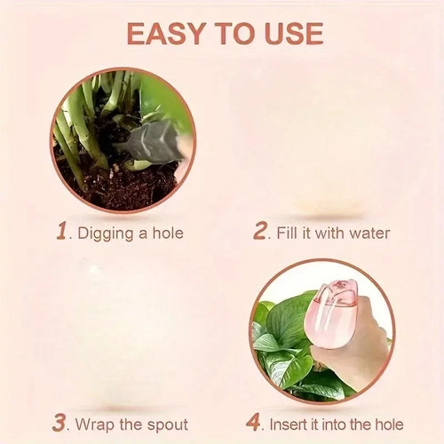 Pink Tulip Plant Watering Balls Suitable for Indoor Outdoor Plants, Automatic Plant Drippers, Automatic Watering Gardening Tools