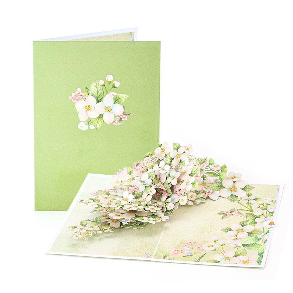 Phalaenopsis Blossom Greeting Cards Creative Pop Up Postcard Pink Flowers Decor Mothers Day Valentines Day Gifts With Envelope