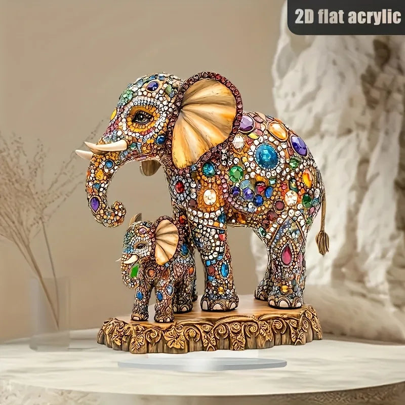 1pcs Creative Mother Daughter Elephant Desktop Decoration Ornament, Mother's Day Gift, Daily Home Decoration