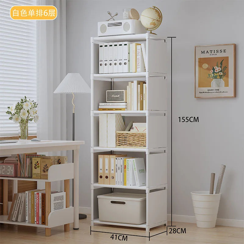 Multi-Layer Bookshelf Easy Assembly Bookcase Living Room Book Shelf Study Room Bedroom Storage Shelf Sundries Toys Cabinet