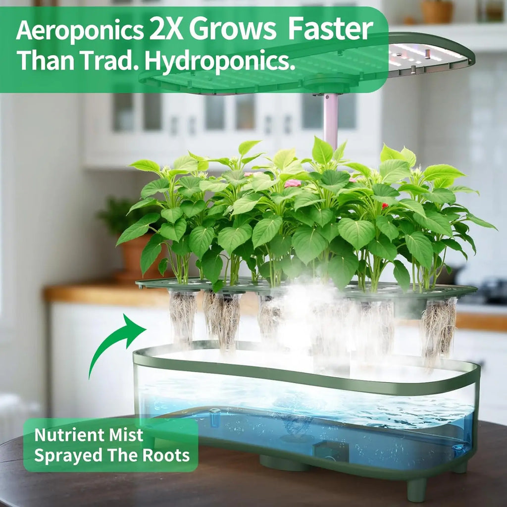 Hydroponics Growing System Kit Indoor, Aeroponics Herb Garden Kit 15 Pods, 3 Grow Modes, 24H Timer
