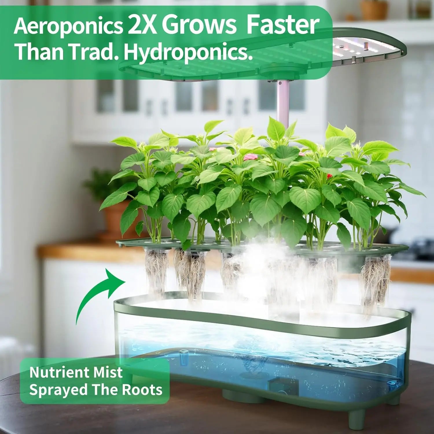 Hydroponics Growing System Kit Indoor, Aeroponics Herb Garden Kit 15 Pods, 3 Grow Modes, 24H Timer