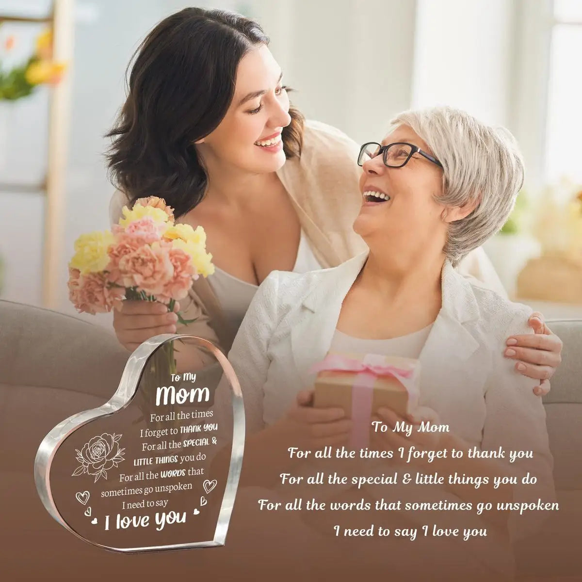 Heart-Shaped Acrylic Gifts for Mom | Best Birthday & Mother’s Day Presents | Unique Valentine’s Day Gift