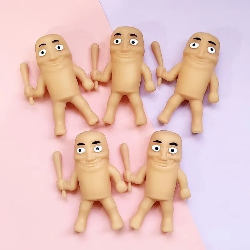Kawaii Tung Tungtung Sahar Squeeze Toys Collectible Viral Brainrot Fidget Toy Wooden Stick Man Anti Stress Reliever Toys Figet