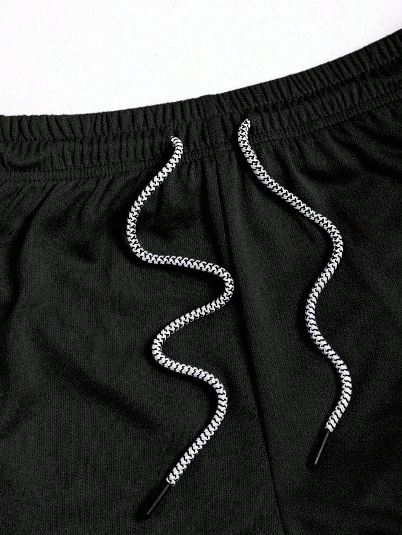 Men's Black Sleeveless Hooded Vest and Shorts Set Bull Print Tracksuit