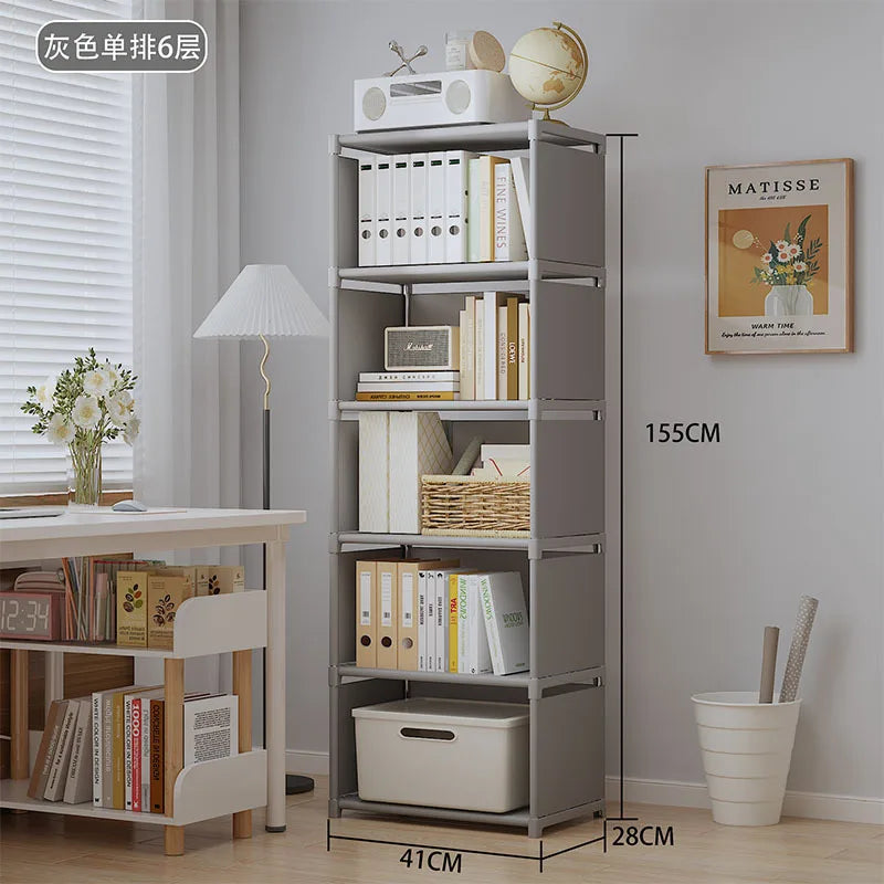 Multi-Layer Bookshelf Easy Assembly Bookcase Living Room Book Shelf Study Room Bedroom Storage Shelf Sundries Toys Cabinet