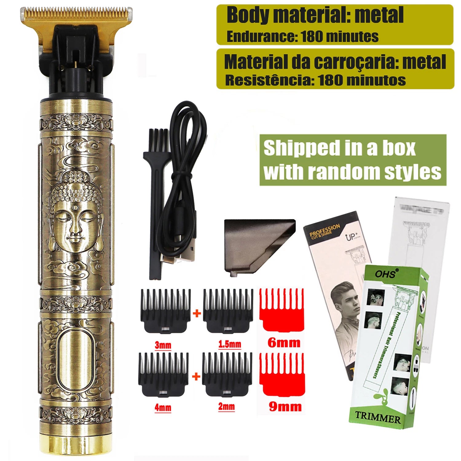OHS Rechargeable T9 Cordless Hair Cutting Machine Electric Shaver For Men