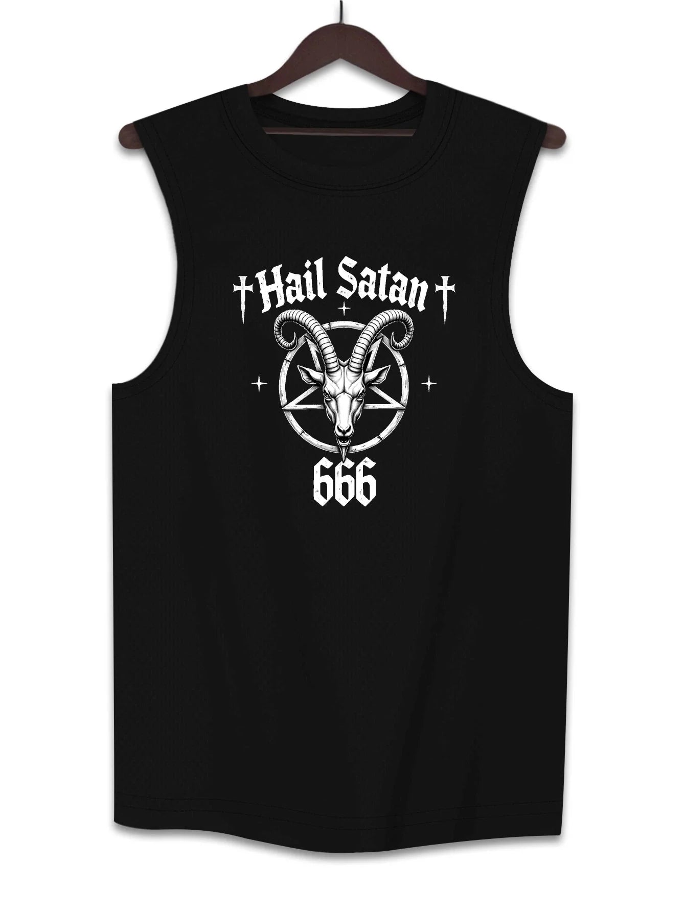 Mens Vest With Five Pointed Star And Goat Head Design