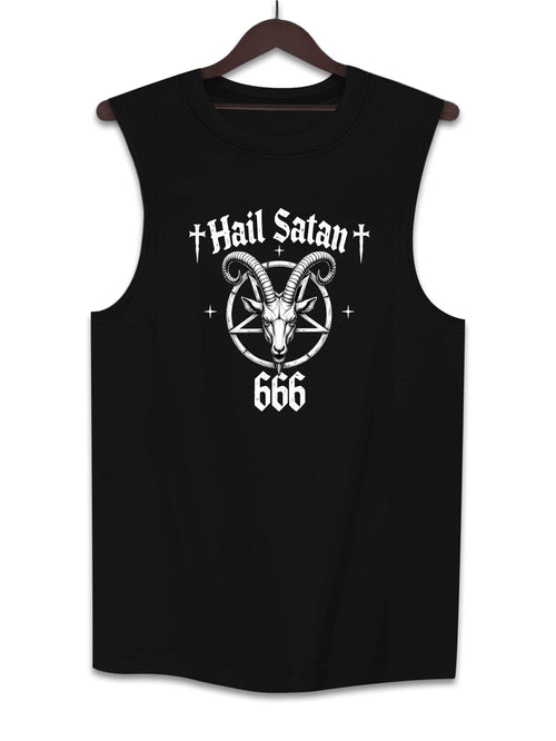 Mens Vest With Five Pointed Star And Goat Head Design
