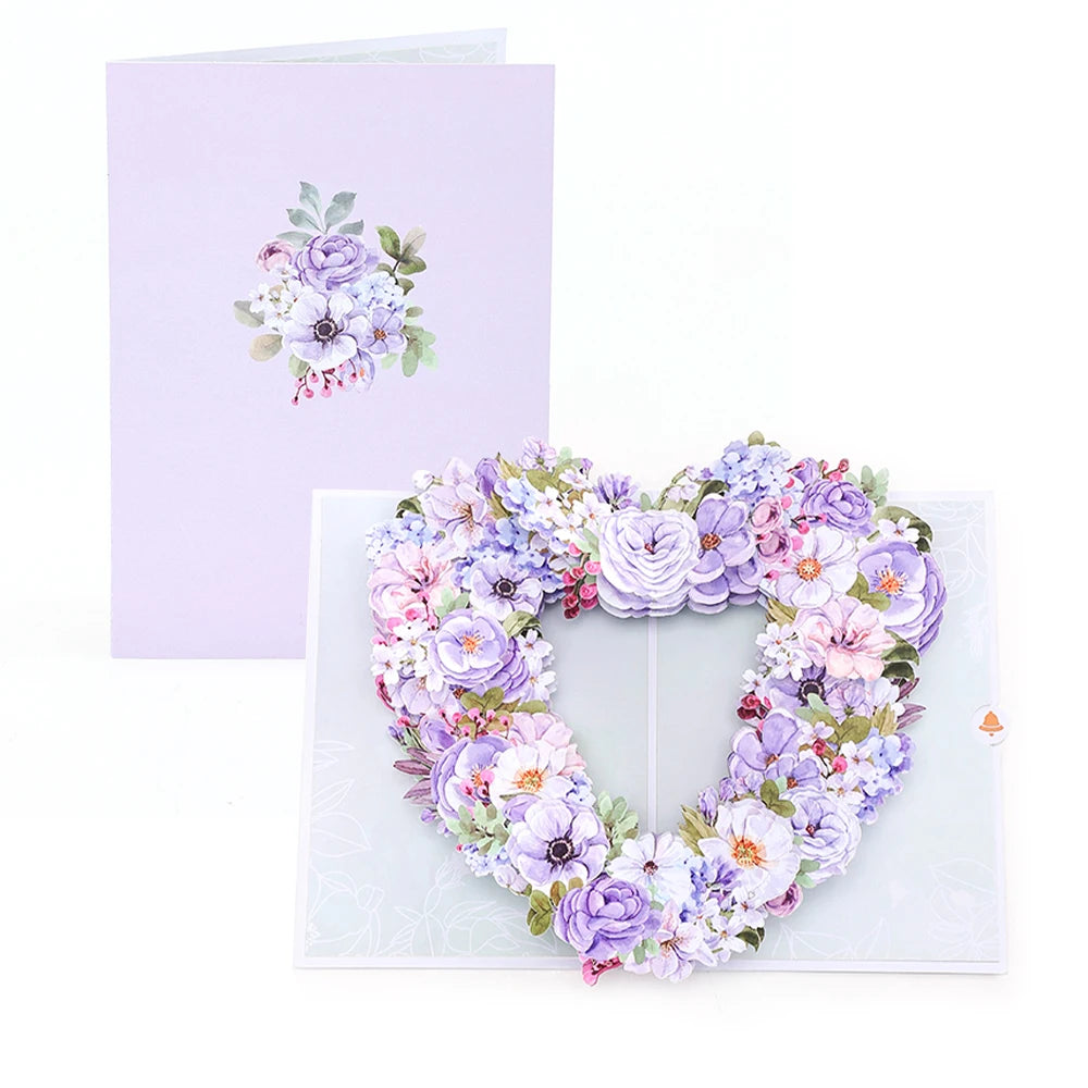 Phalaenopsis Blossom Greeting Cards Creative Pop Up Postcard Pink Flowers Decor Mothers Day Valentines Day Gifts With Envelope