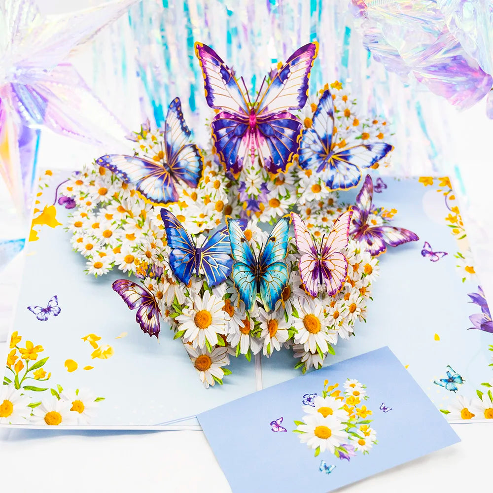 Premium 3D Pop Up Flower Bouquet Card Mothers Day Gift Valentines Day Anniversary Birthday Greeting Cards Thank You Wishes Gifts