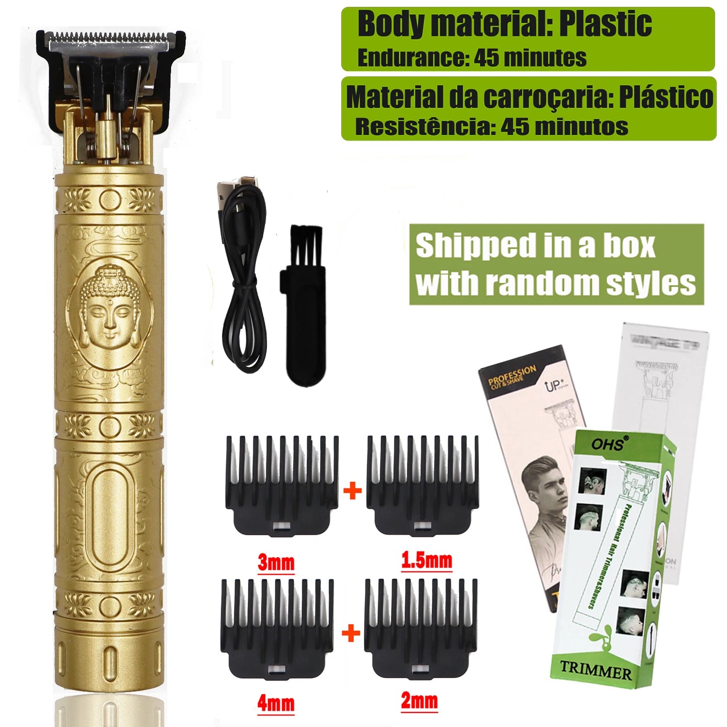 OHS Rechargeable T9 Cordless Hair Cutting Machine Electric Shaver For Men