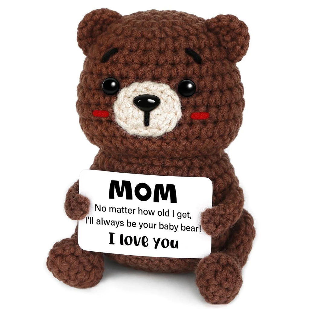 New Handmade Crochet Doll for Mom Dad Knitted Dog Positive Animal Dolls Birthday Fathers Mothers Day Custom Collectible Gift