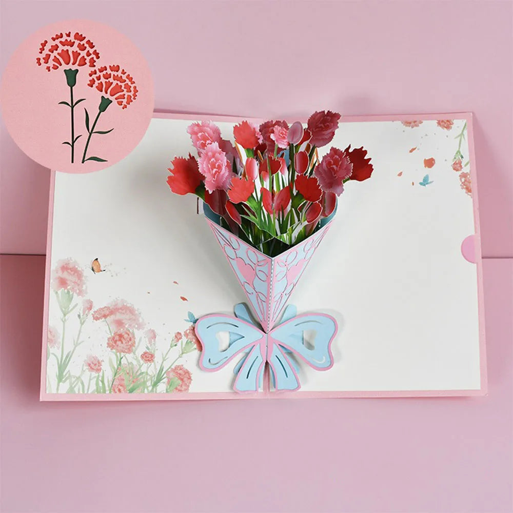 Happy Birthday Pop Up Card Sakura Sunflower Envelope Elegant 3D Greeting Cards Creative Ideal Gift for Family Mom Mother Sister