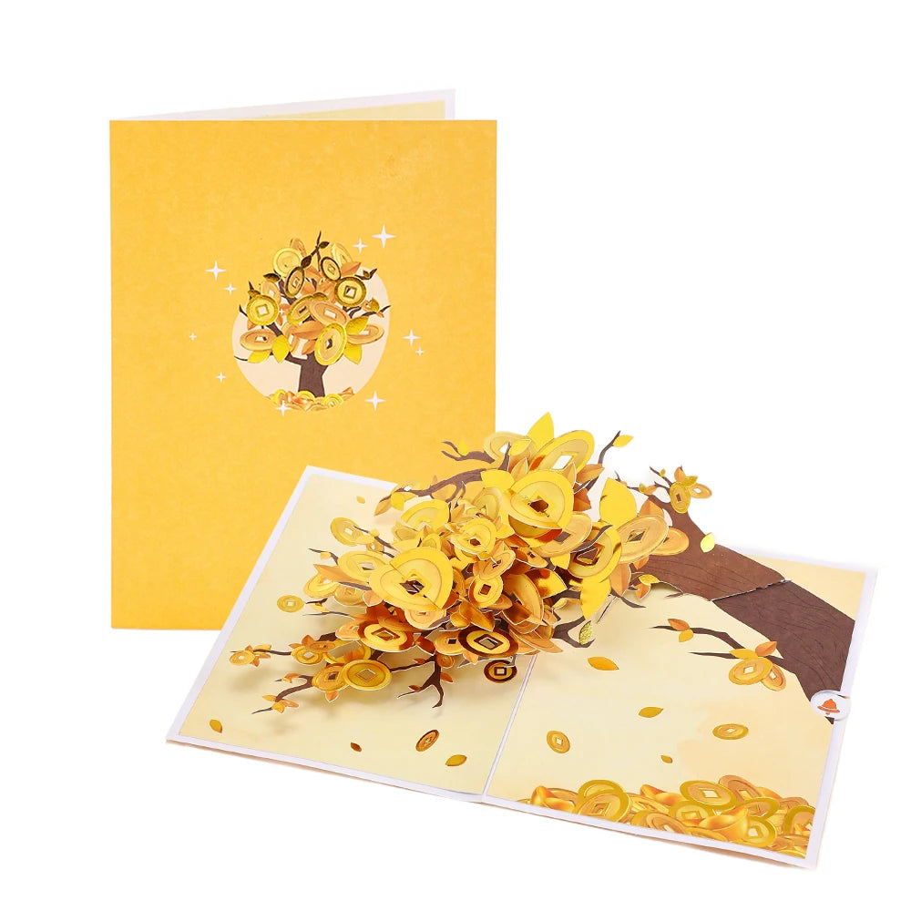 Phalaenopsis Blossom Greeting Cards Creative Pop Up Postcard Pink Flowers Decor Mothers Day Valentines Day Gifts With Envelope