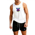 Men's European Size 2 Piece Beach Vest and Shorts Set Summer Casual Trendy Sportswear for Outdoor Jogging Basketball Training