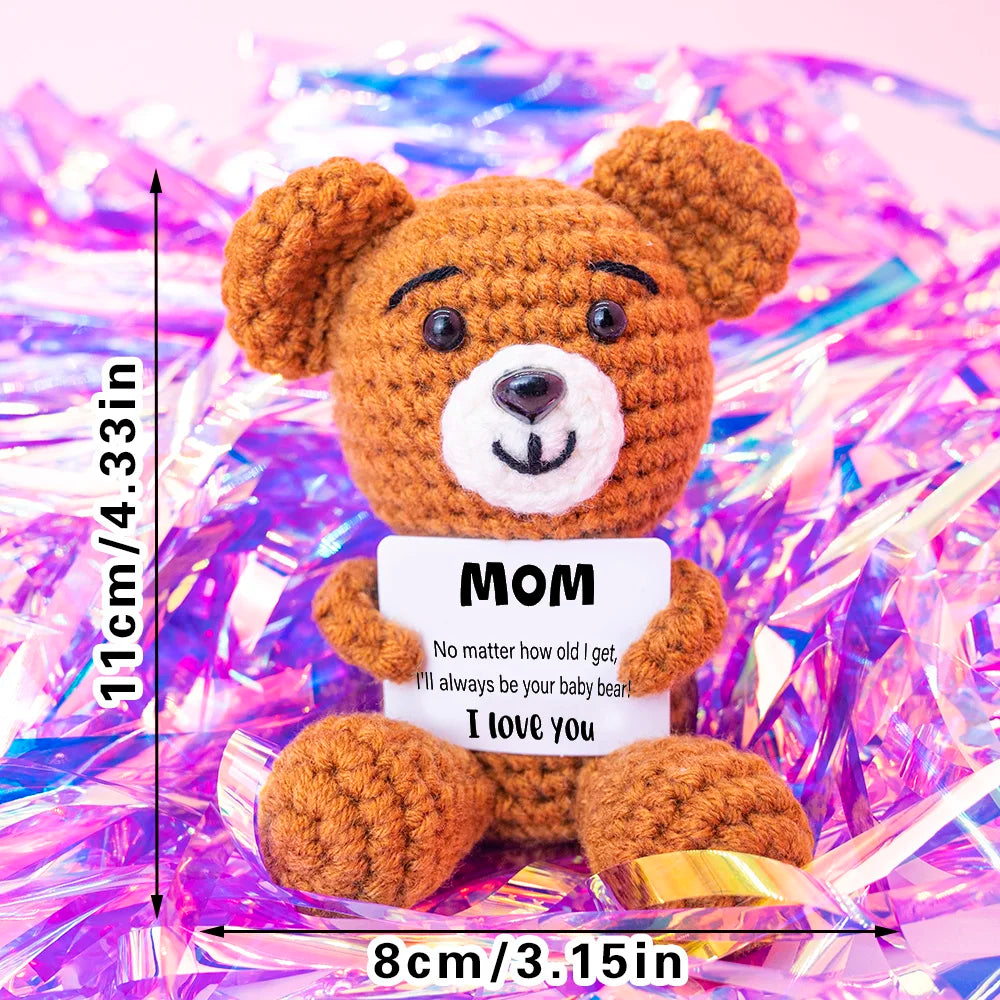 New Handmade Crochet Doll for Mom Dad Knitted Dog Positive Animal Dolls Birthday Fathers Mothers Day Custom Collectible Gift