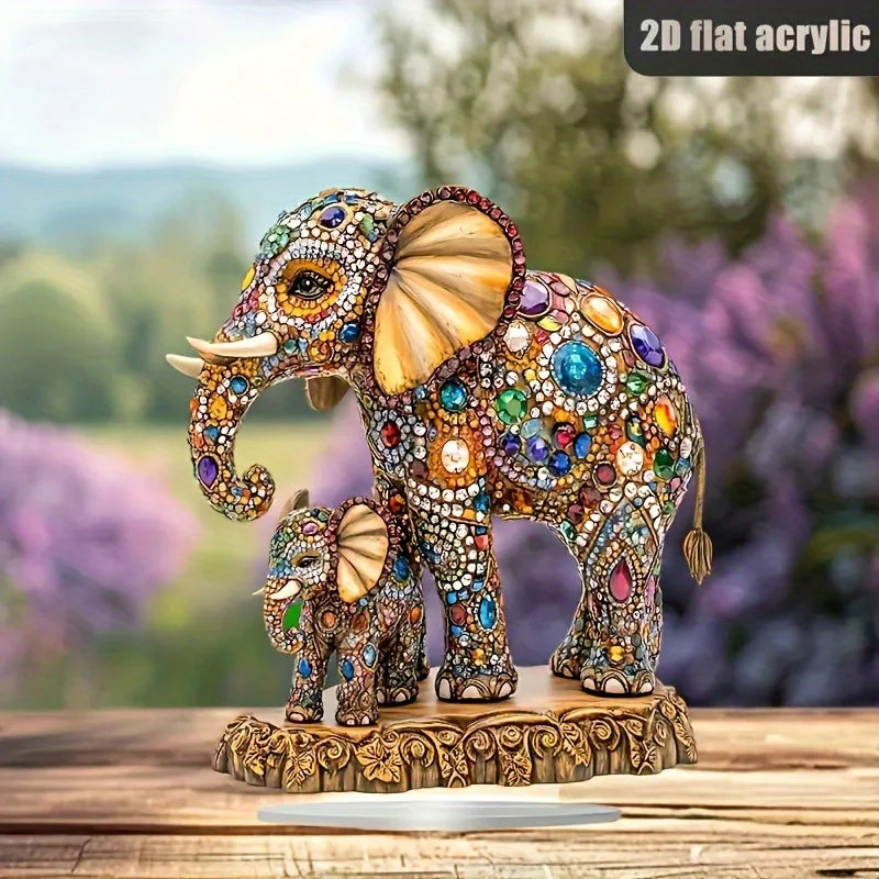 1pcs Creative Mother Daughter Elephant Desktop Decoration Ornament, Mother's Day Gift, Daily Home Decoration
