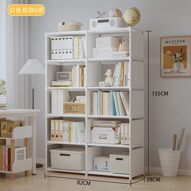 Multi-Layer Bookshelf Easy Assembly Bookcase Living Room Book Shelf Study Room Bedroom Storage Shelf Sundries Toys Cabinet