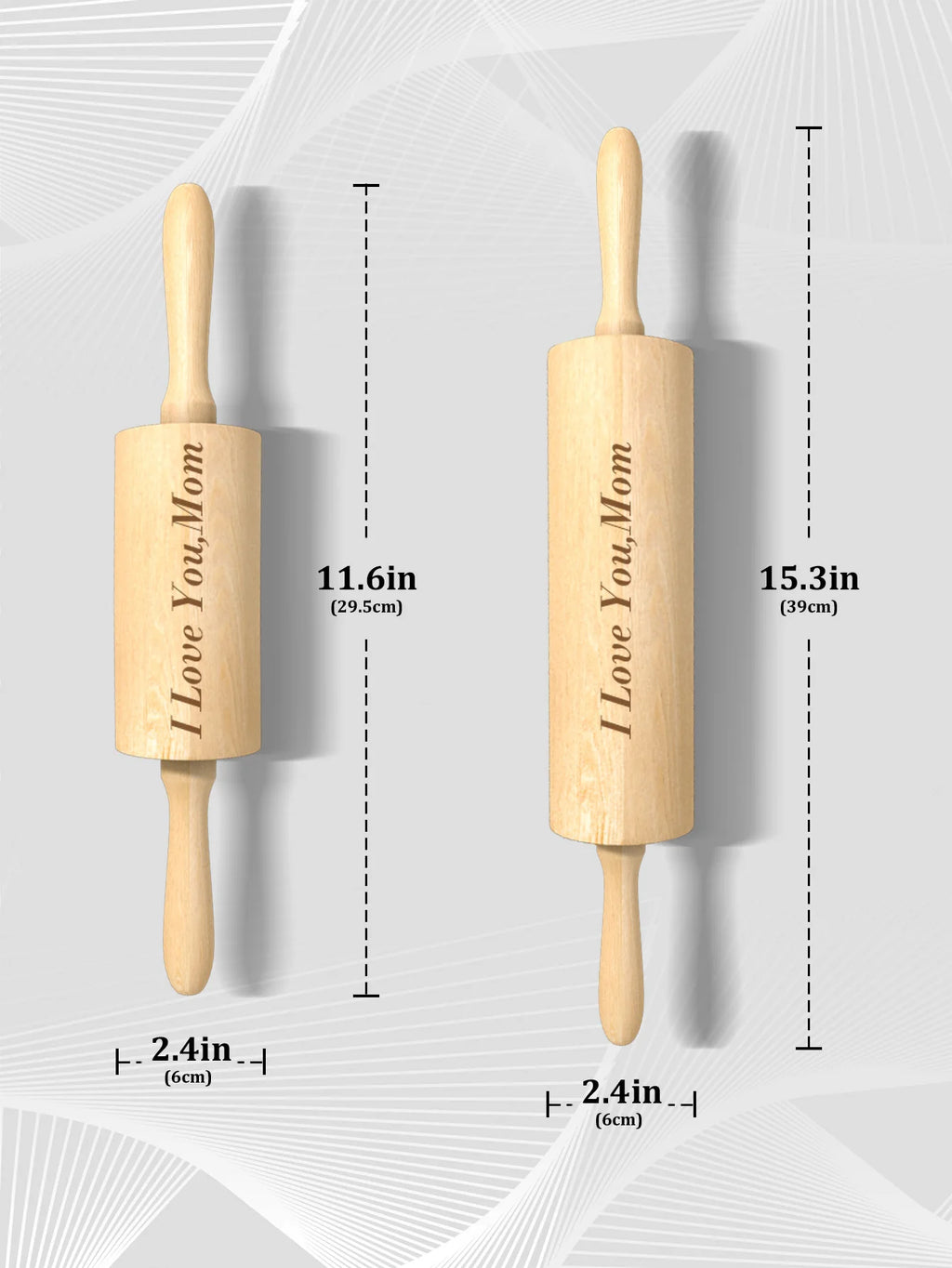 Custom Engraved Wooden Rolling Pin Personalized Text Baking Gift For Mom Grandma Pastry Cookware Home Decor Valentine Mother Day
