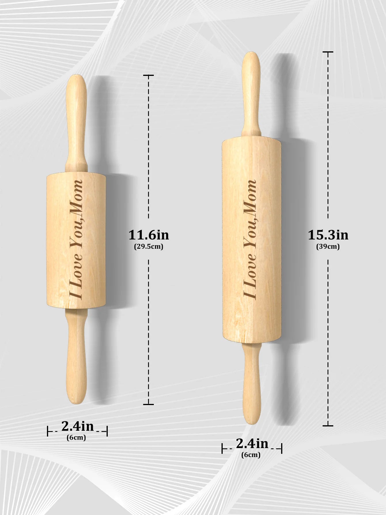Custom Engraved Wooden Rolling Pin Personalized Text Baking Gift For Mom Grandma Pastry Cookware Home Decor Valentine Mother Day
