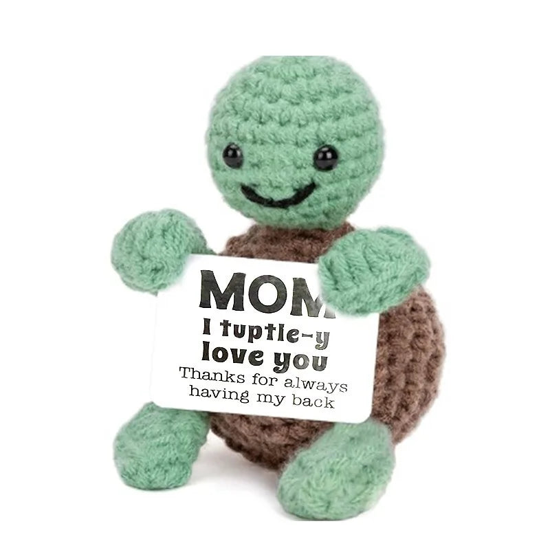 New Handmade Crochet Doll for Mom Dad Knitted Dog Positive Animal Dolls Birthday Fathers Mothers Day Custom Collectible Gift