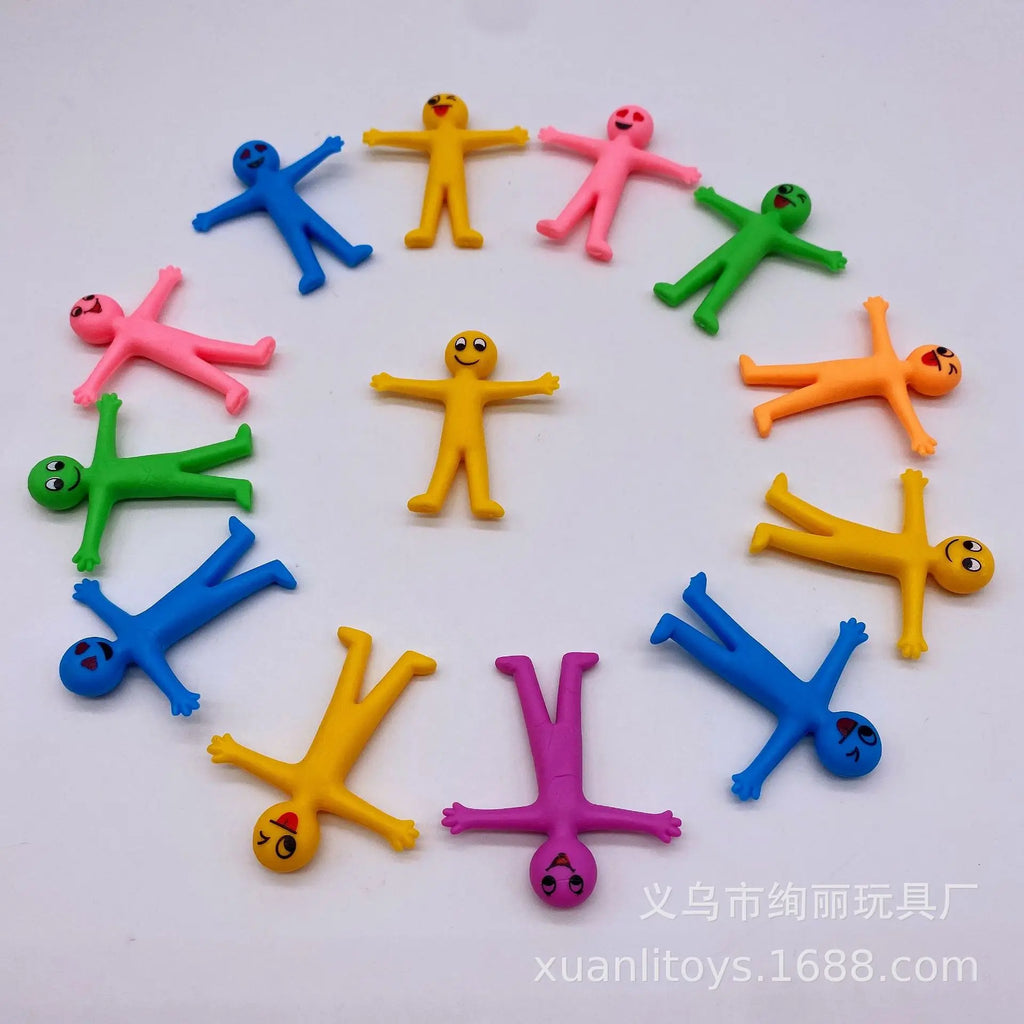 12Pcs Smile Expression TPR Soft Rubber Villain Anti-stress Toys Foldable And Stretchable Decompression Squishy Antistress Figets