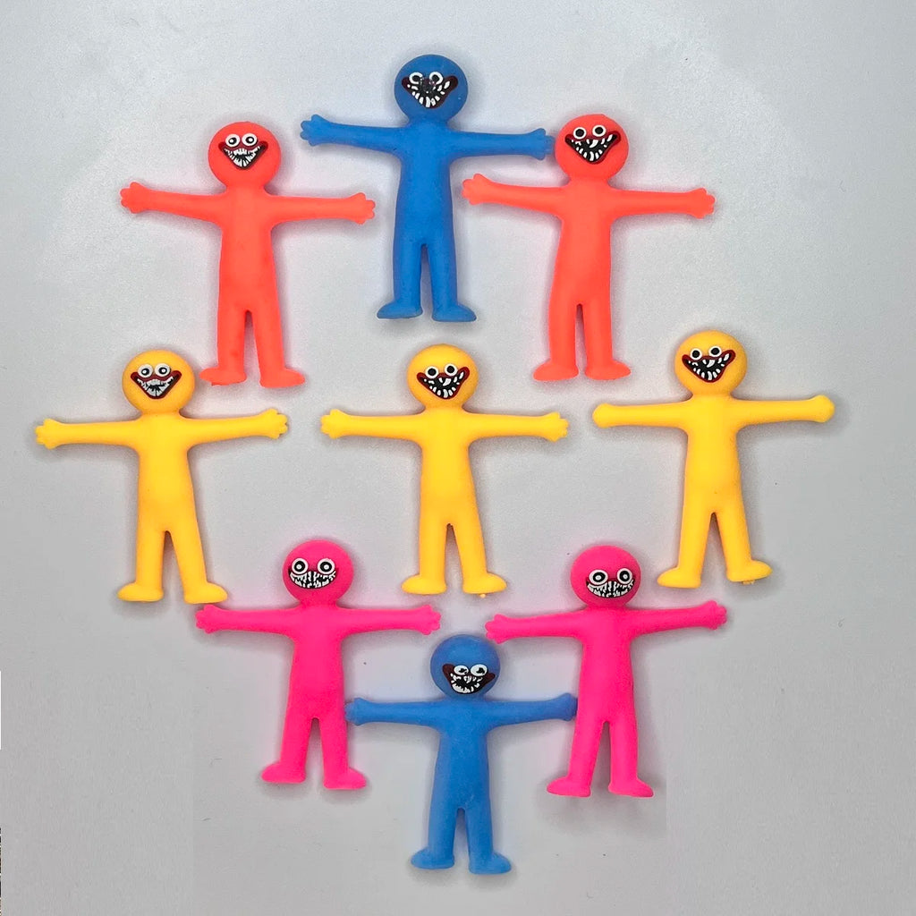 12Pcs Smile Expression TPR Soft Rubber Villain Anti-stress Toys Foldable And Stretchable Decompression Squishy Antistress Figets