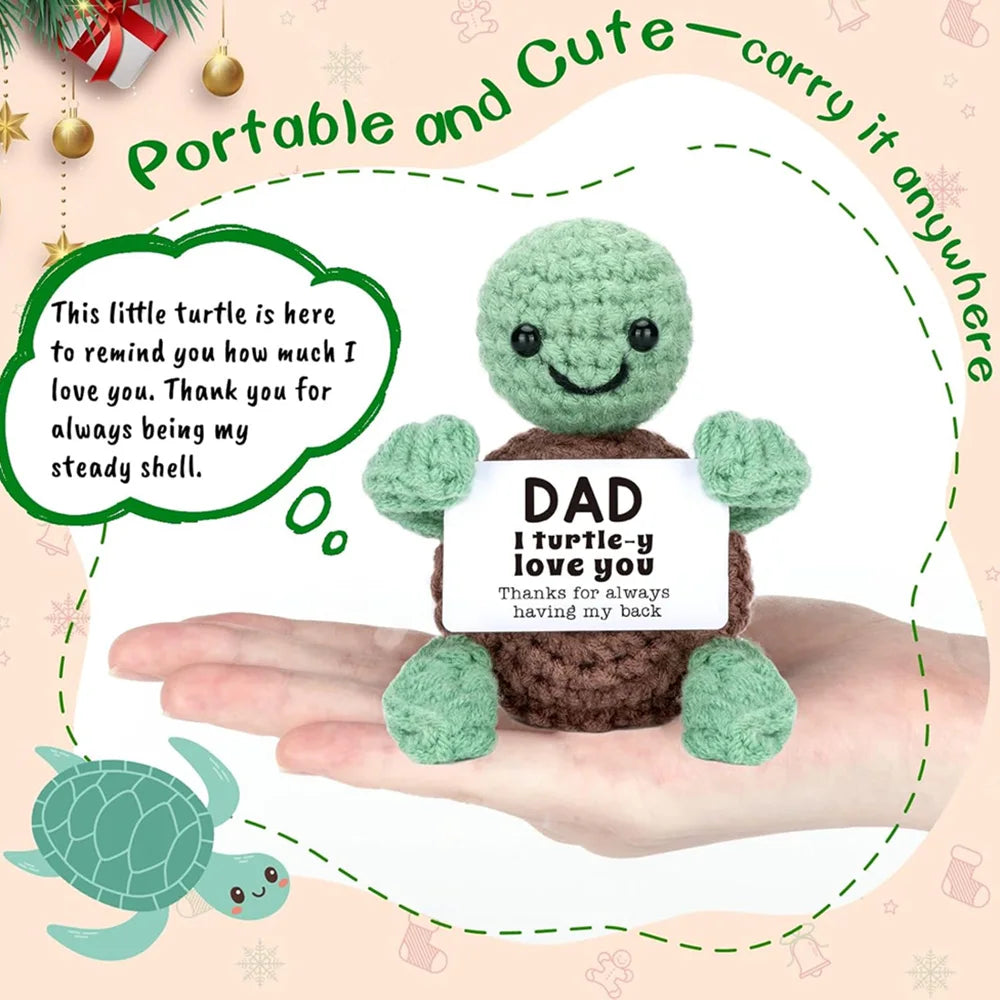 New Handmade Crochet Doll for Mom Dad Knitted Dog Positive Animal Dolls Birthday Fathers Mothers Day Custom Collectible Gift