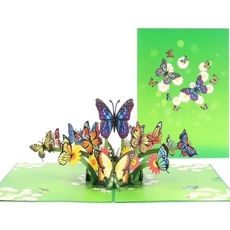 1pcs 3D Butterfly Pop Up Card, Valentine's Day, Mother, Anniversary, Wedding Invitation Greeting, Birthday Gift, Thank You