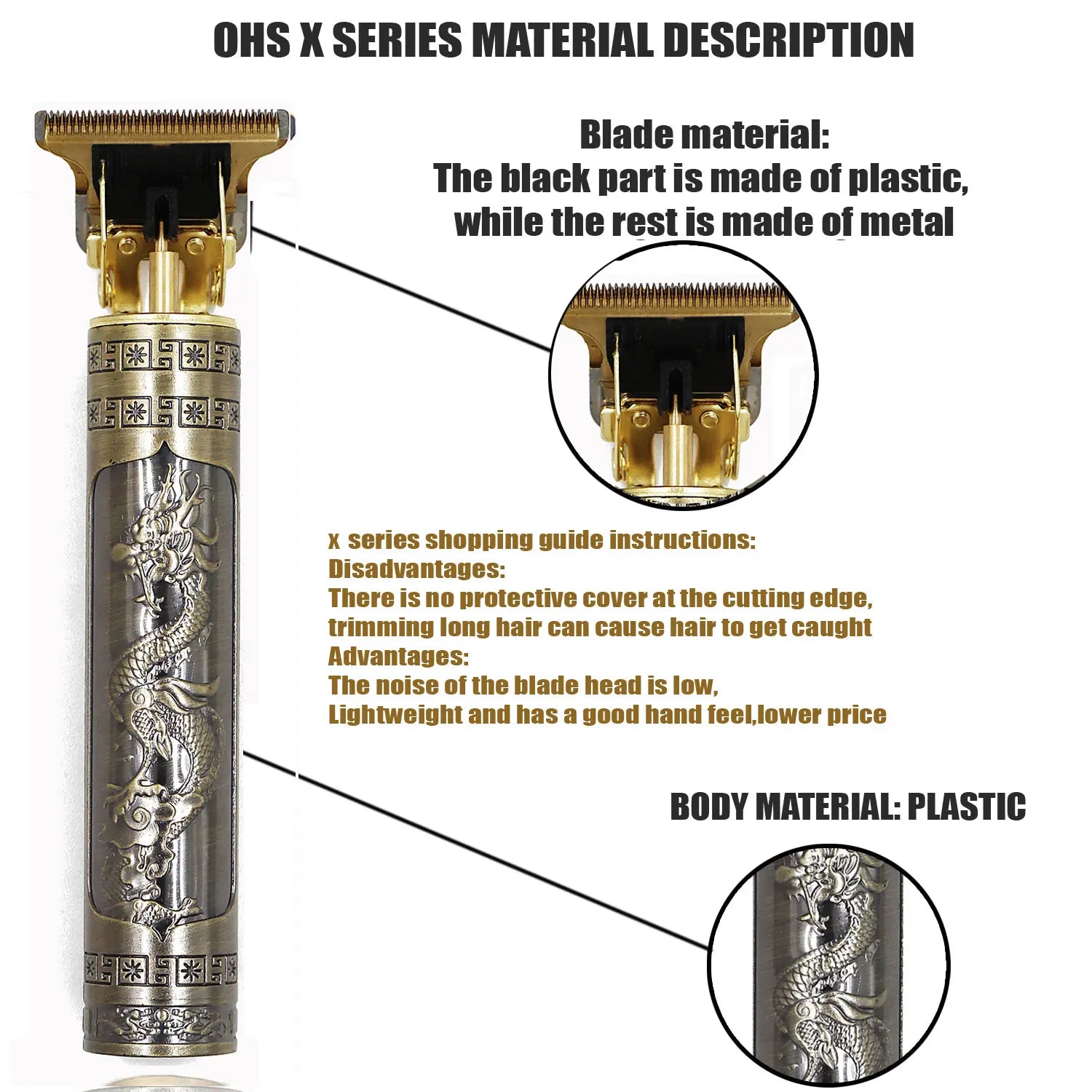 OHS Rechargeable T9 Cordless Hair Cutting Machine Electric Shaver For Men