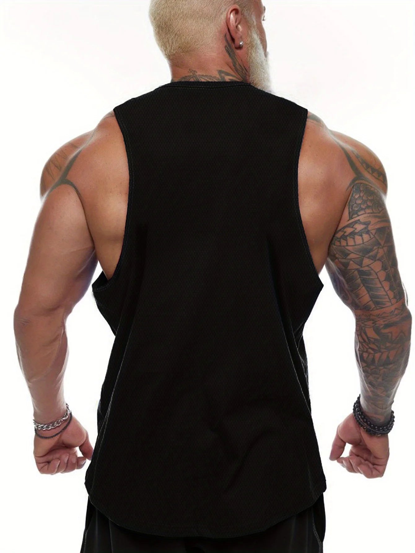 Mens Sleeveless Sports Vest Nobody Cares Skull Design Black Working Harder