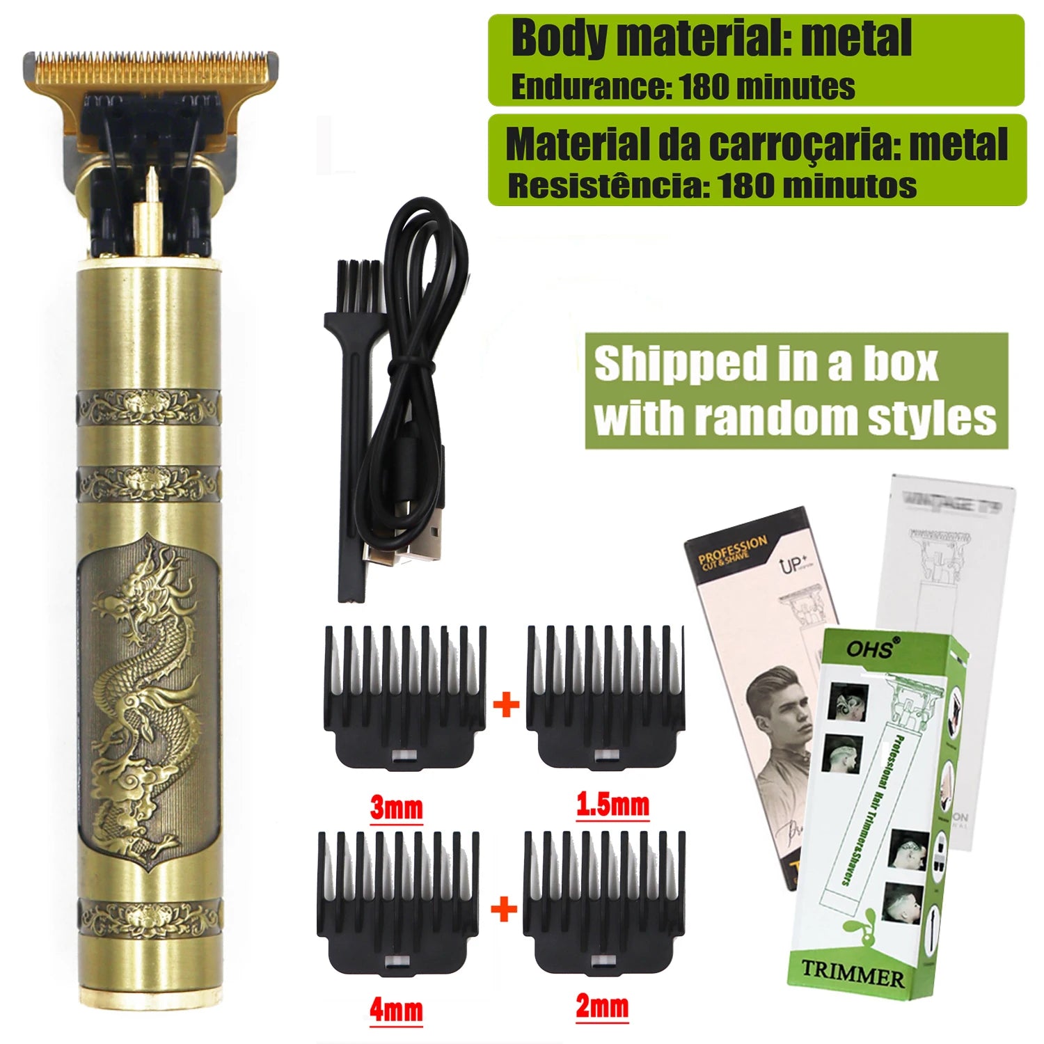 OHS Rechargeable T9 Cordless Hair Cutting Machine Electric Shaver For Men