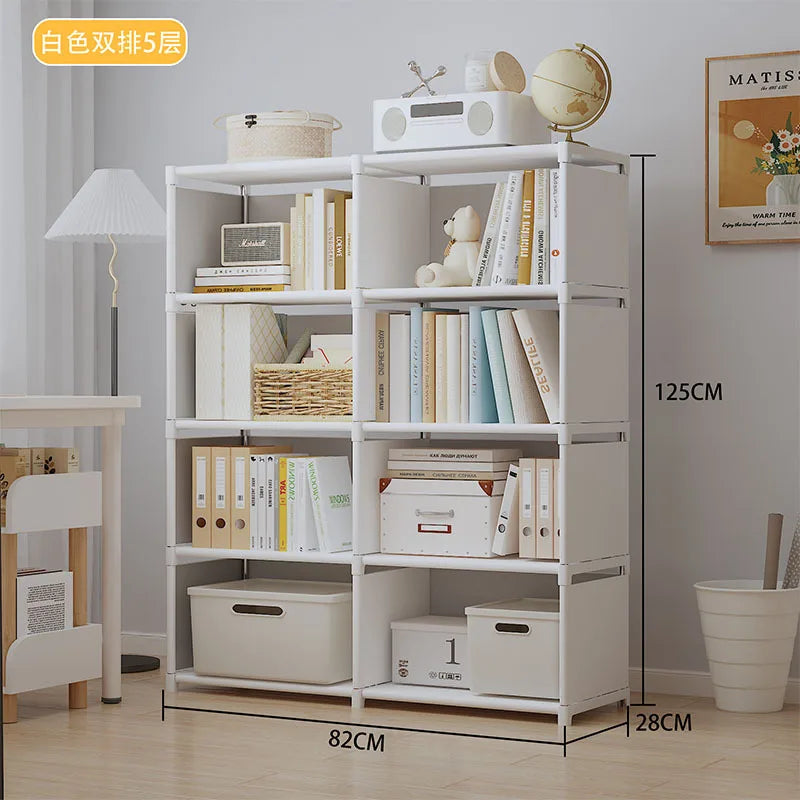 Multi-Layer Bookshelf Easy Assembly Bookcase Living Room Book Shelf Study Room Bedroom Storage Shelf Sundries Toys Cabinet