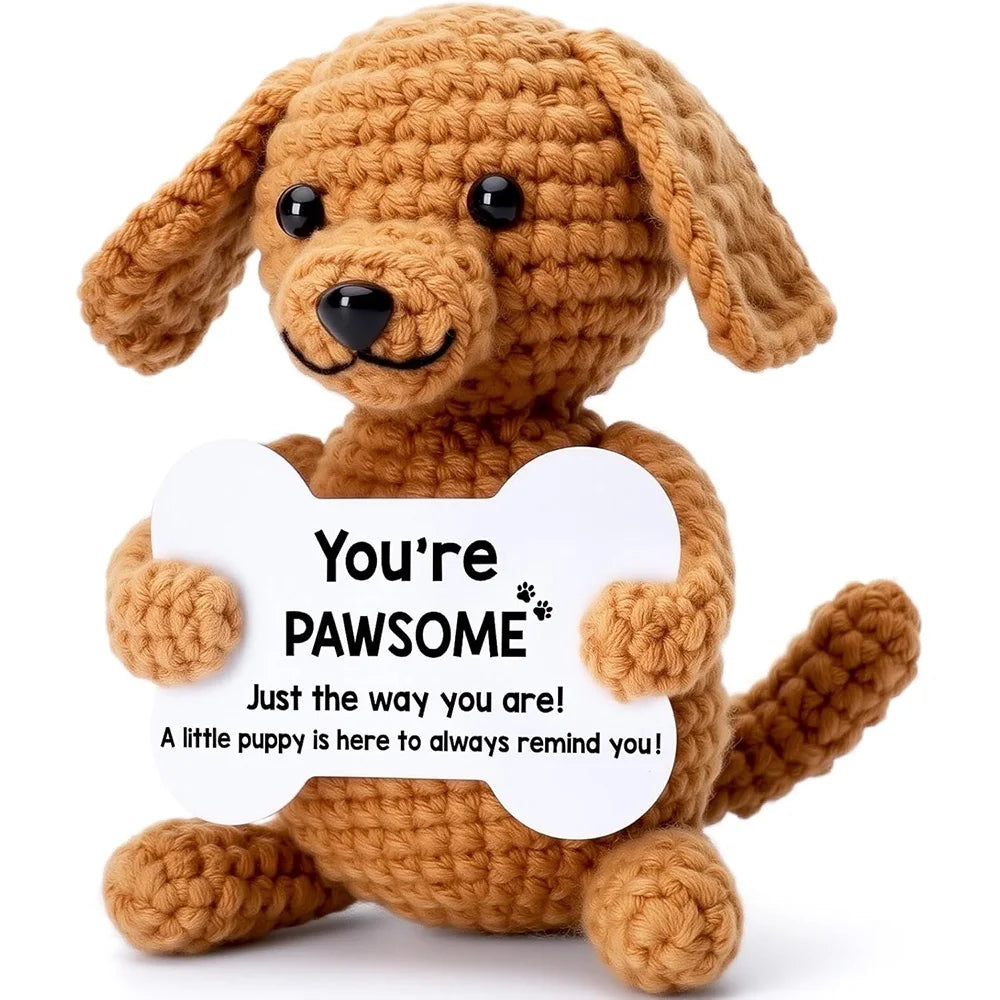 New Handmade Crochet Doll for Mom Dad Knitted Dog Positive Animal Dolls Birthday Fathers Mothers Day Custom Collectible Gift
