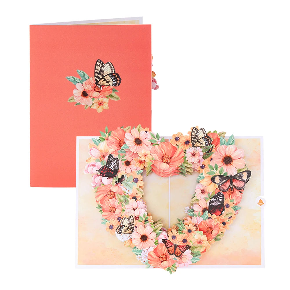 Phalaenopsis Blossom Greeting Cards Creative Pop Up Postcard Pink Flowers Decor Mothers Day Valentines Day Gifts With Envelope