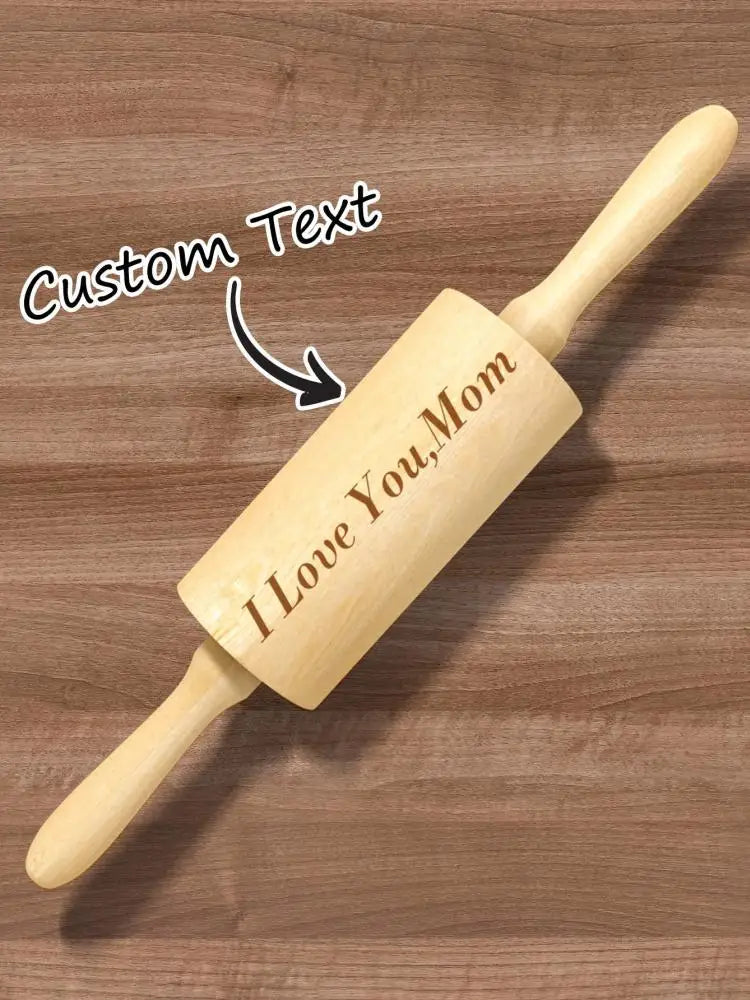 Custom Engraved Wooden Rolling Pin Personalized Text Baking Gift For Mom Grandma Pastry Cookware Home Decor Valentine Mother Day