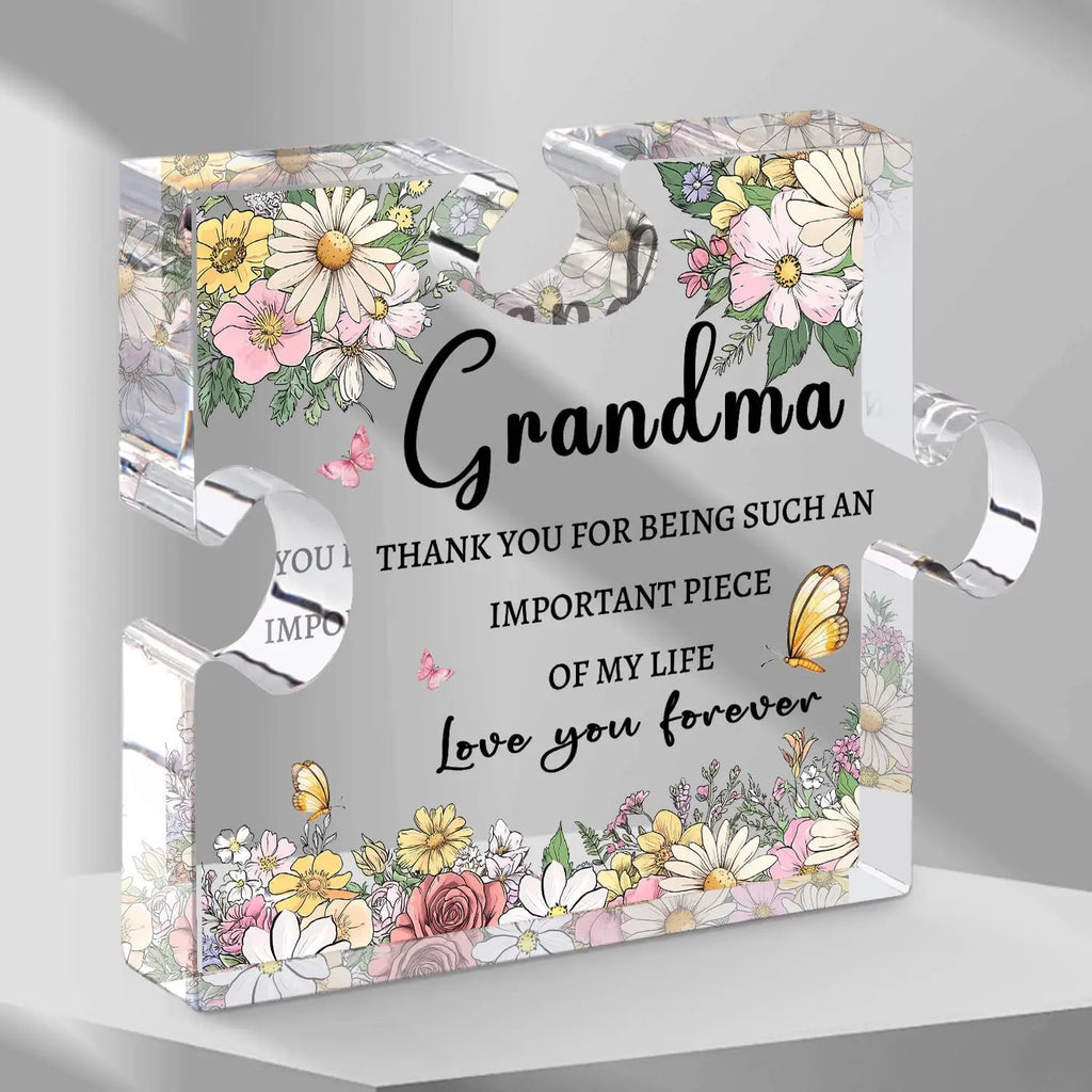 Grandma Gifts from Granddaughter Grandson 3.9 Inch Grandma Plaque Mothers Day Gift for Grandma Grandmother Birthday Gifts Grandm
