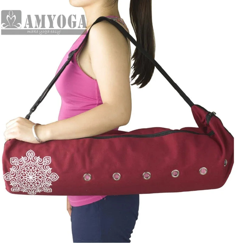 Canvas Yoga Mat Bag Single Shoulder Gym Mat Bag Fitness Sports Backpack Yoga Bag for 6-8mm Mat (Yoga mat not including)