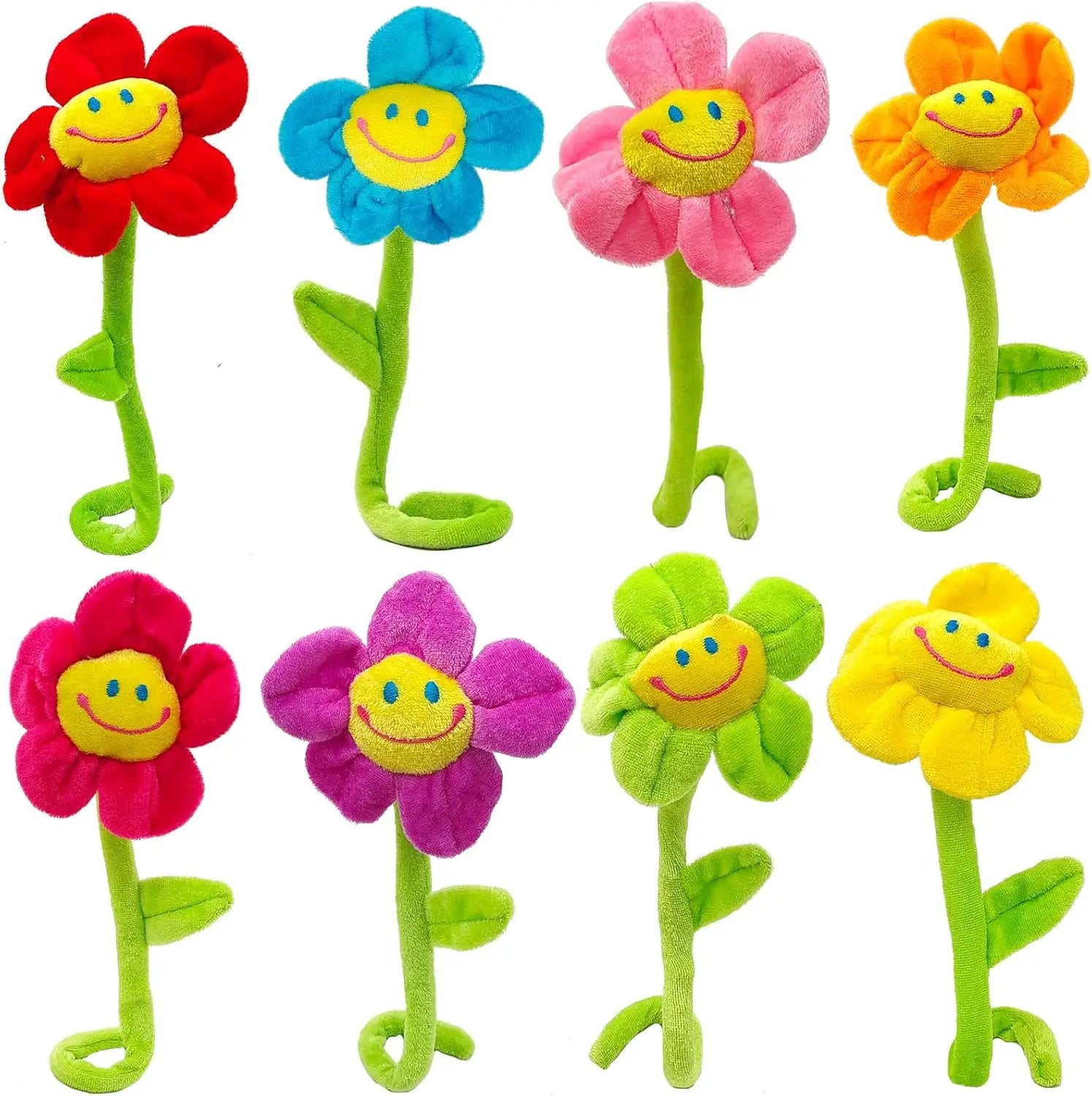 Smiling Sunflower Plush Flowers Smile Flowers Plush Bouquet Fake Flowers for Home Decor Wedding Birthday Mother’s Day Gifts