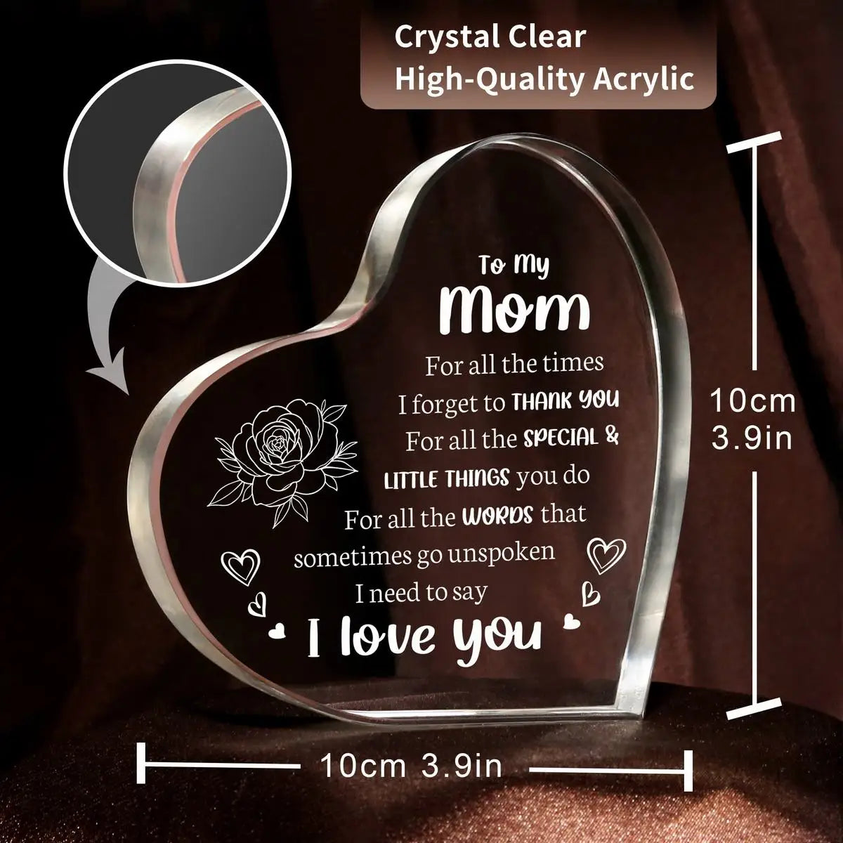 Heart-Shaped Acrylic Gifts for Mom | Best Birthday & Mother’s Day Presents | Unique Valentine’s Day Gift